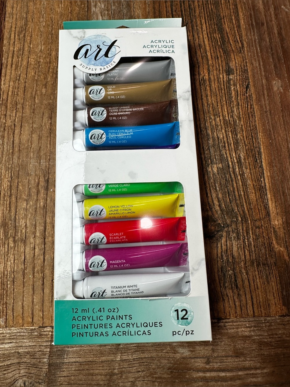 Art Supply Basics 12-Color Acrylic Paint Set - Multicolor